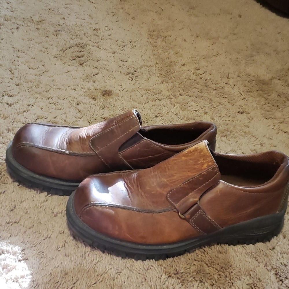 Mens GBX brown leather shoes size 11